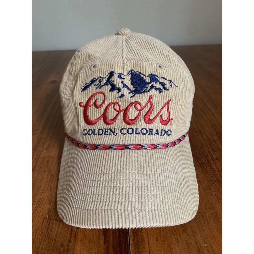 Coors Banquet Corduroy Snapback Rope Hat Vintage Style Trucker Cap Golden, CO